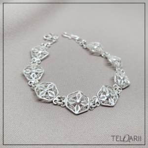 Bransoletka srebrna TELKARI kwiaty