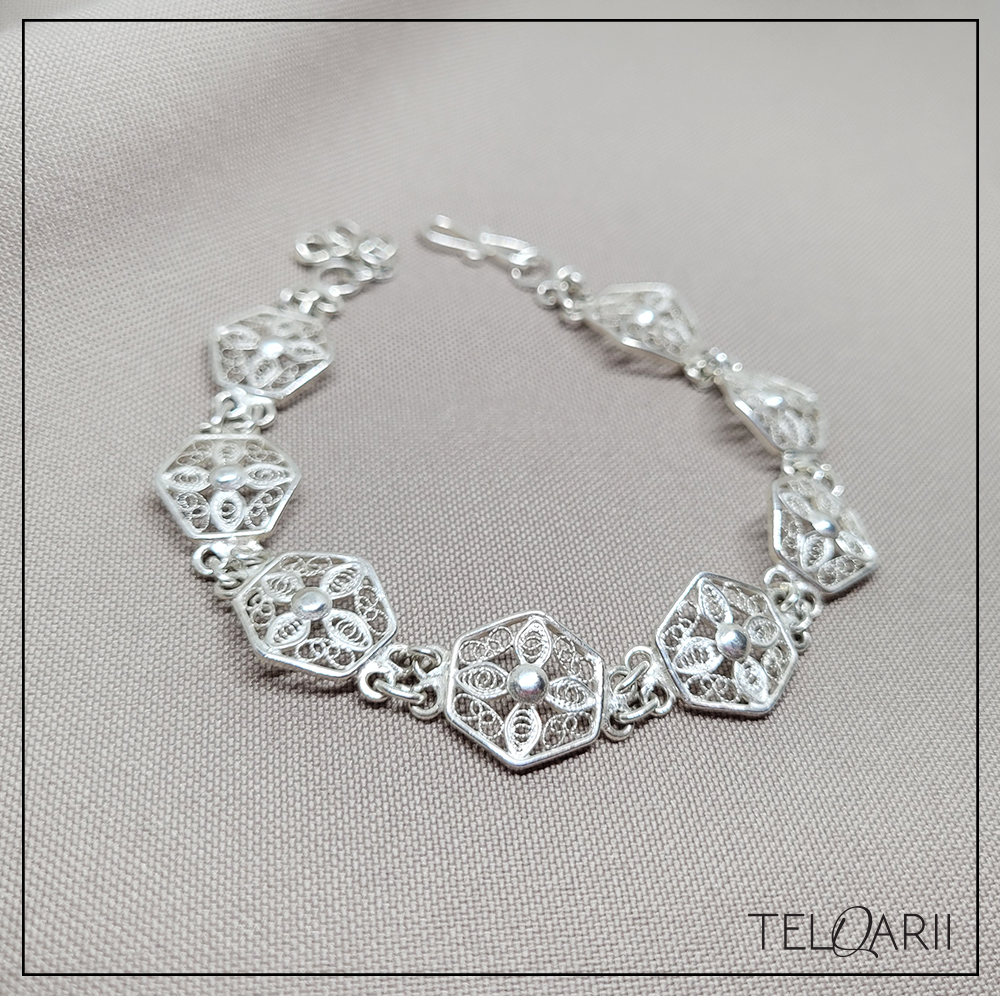 Bransoletka srebrna TELKARI kwiaty Bransoletka srebrna TELKARI kwiaty