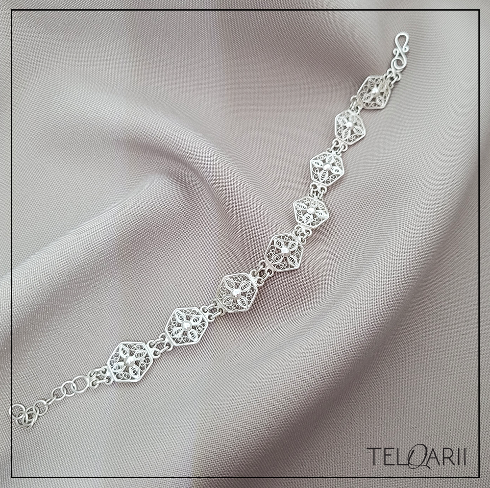 Bransoletka srebrna TELKARI kwiaty Bransoletka srebrna TELKARI kwiaty