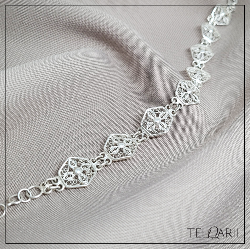 Bransoletka srebrna TELKARI kwiaty Bransoletka srebrna TELKARI kwiaty