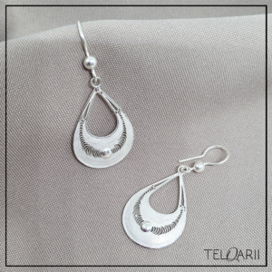 Kolczyki srebrne TELKARI lezki wiszace   