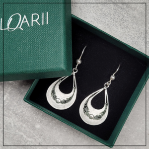 Kolczyki srebrne TELKARI lezki wiszace      