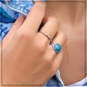 Pierscionek srebrny hasyr kolor maly         