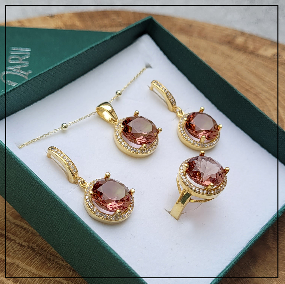 komplet sultanit z cyrkoniami gold komplet sultanit z cyrkoniami gold