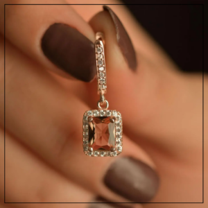 Srebrny komplet sultanit z cyrkoniami rose