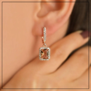 Srebrny komplet sultanit z cyrkoniami rose