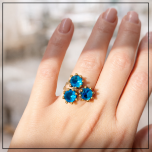 ORİENTALNY KOMPLET KWIATEK AKWAMARYN