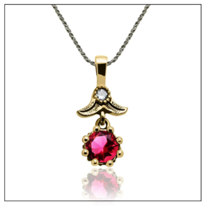 ORIENTALNY KOMPLET KWIATEK granat