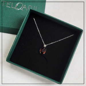 naszyjnik lezka ciemny bursztyn