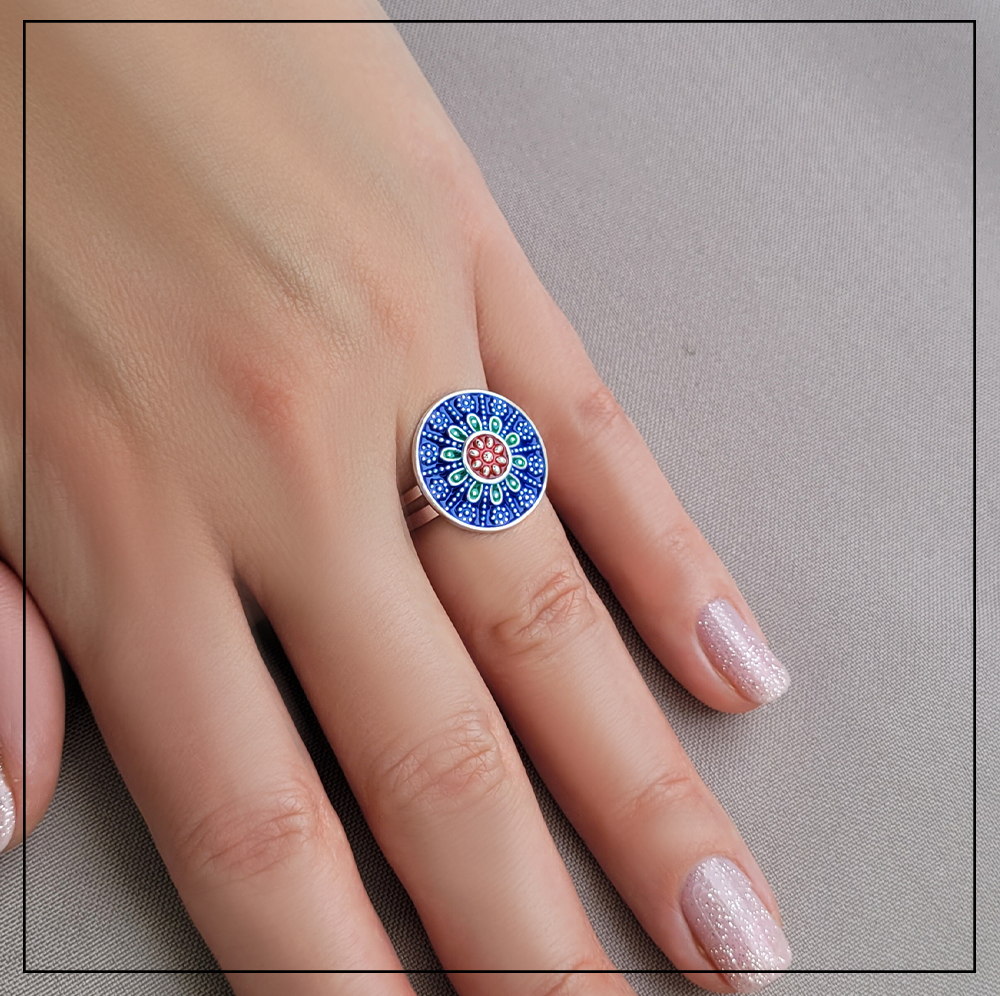 Pierscionek mandala kolorowa duzy Pierscionek mandala kolorowa duzy