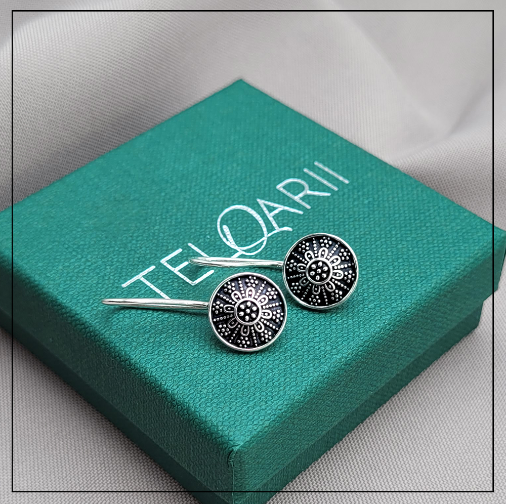 kolczyki hasyr czarne mandala male kolczyki hasyr czarne mandala male
