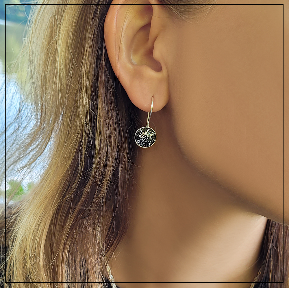 kolczyki hasyr czarne mandala male kolczyki hasyr czarne mandala male