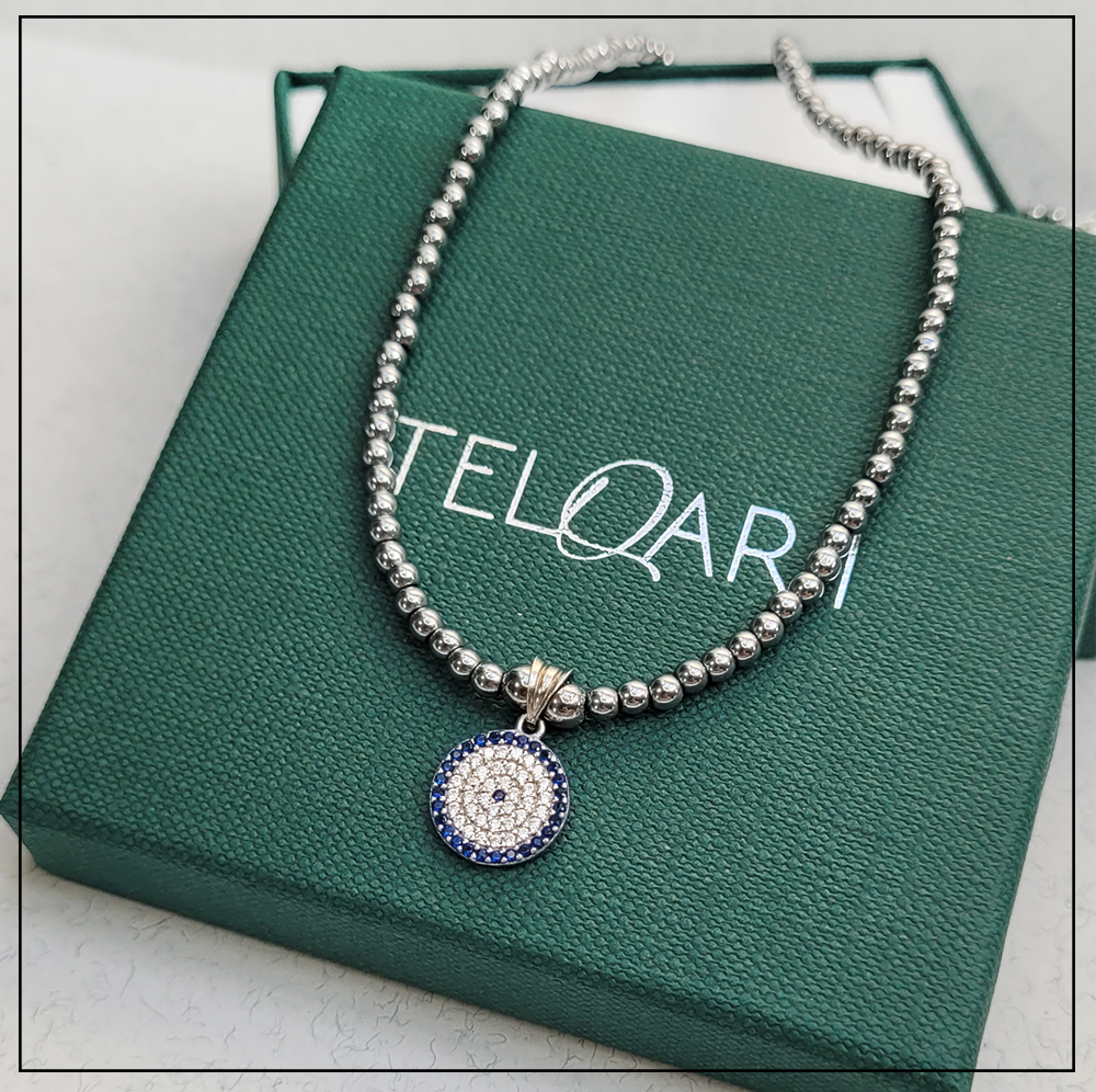 Naszyjnik oko proroka hematyt silver Naszyjnik oko proroka hematyt silver