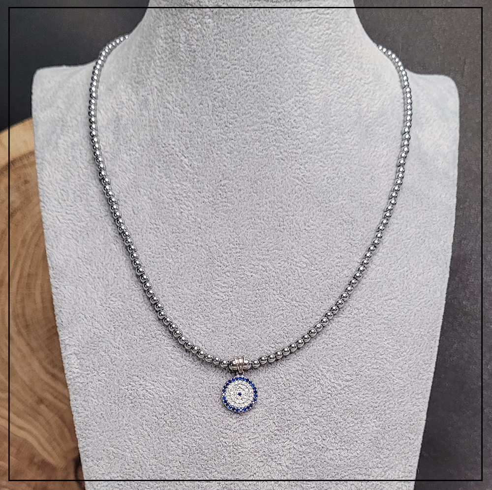 Naszyjnik oko proroka hematyt silver Naszyjnik oko proroka hematyt silver