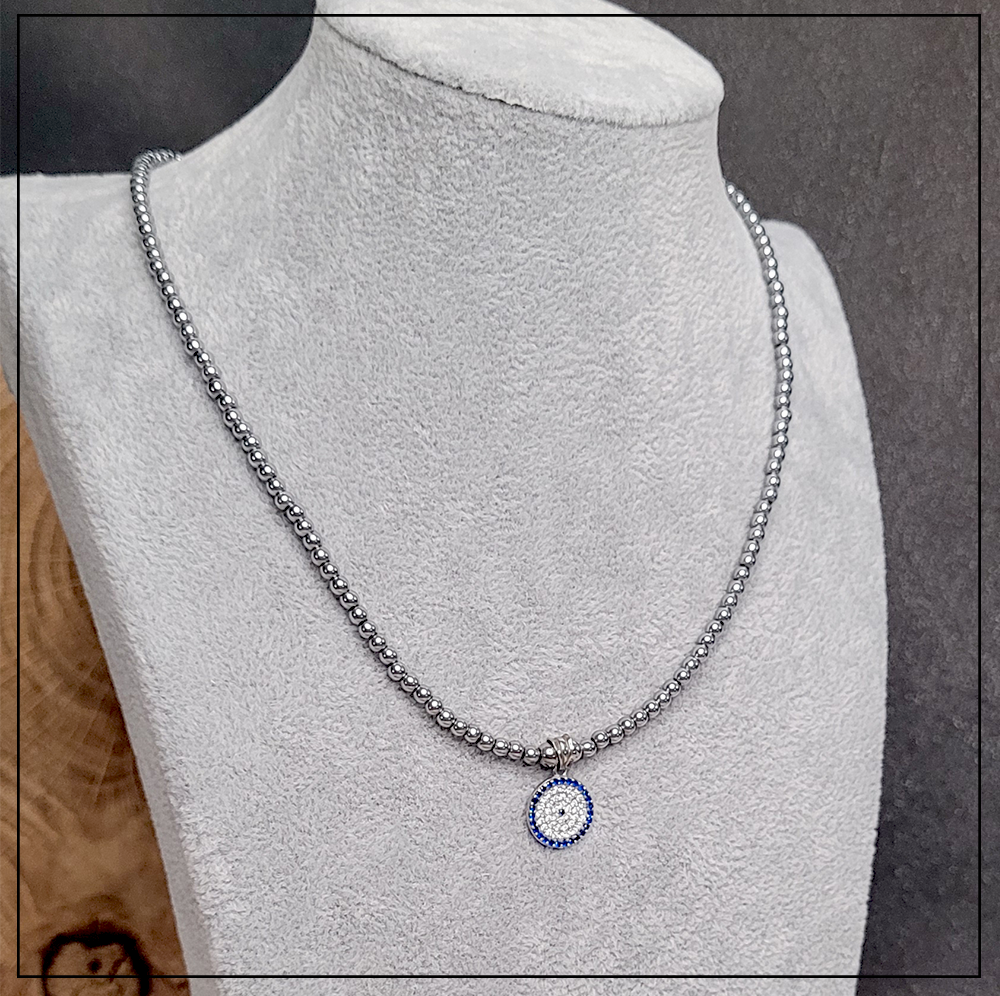 Naszyjnik oko proroka hematyt silver Naszyjnik oko proroka hematyt silver