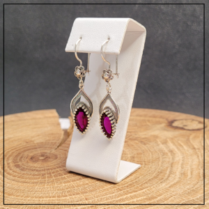 kolczyki wiszace rubin       