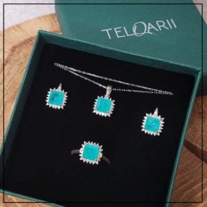 komplet turkusowy turmalin