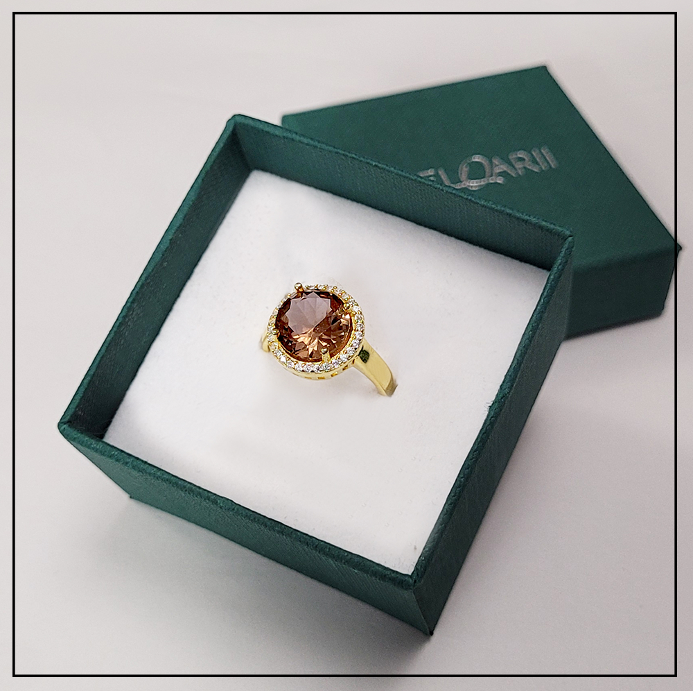 pierscionek z sultanitem i cyrkoniami gold 12mm pierscionek z sultanitem i cyrkoniami gold 12mm