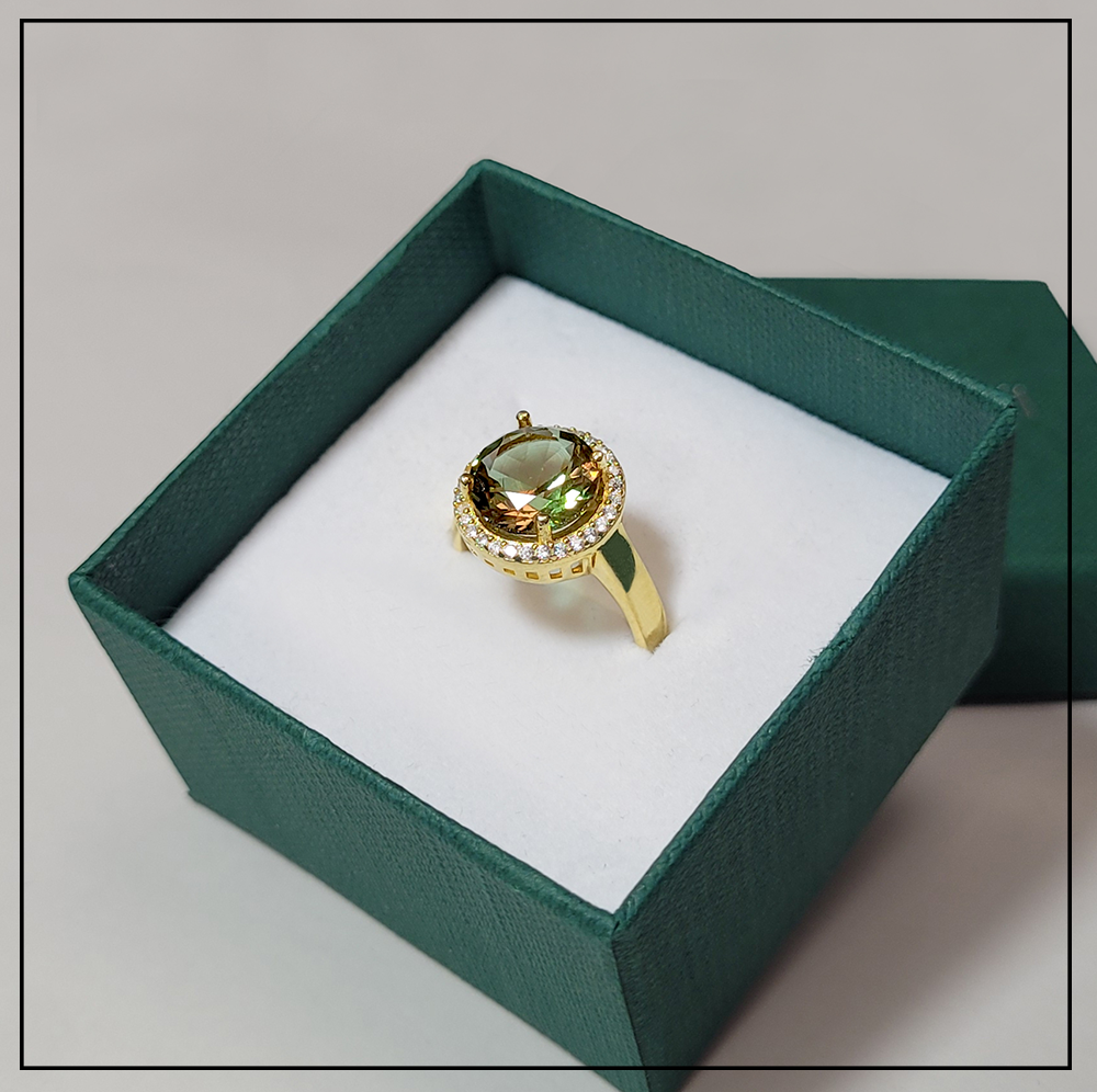 pierscionek z sultanitem i cyrkoniami gold 12mm pierscionek z sultanitem i cyrkoniami gold 12mm