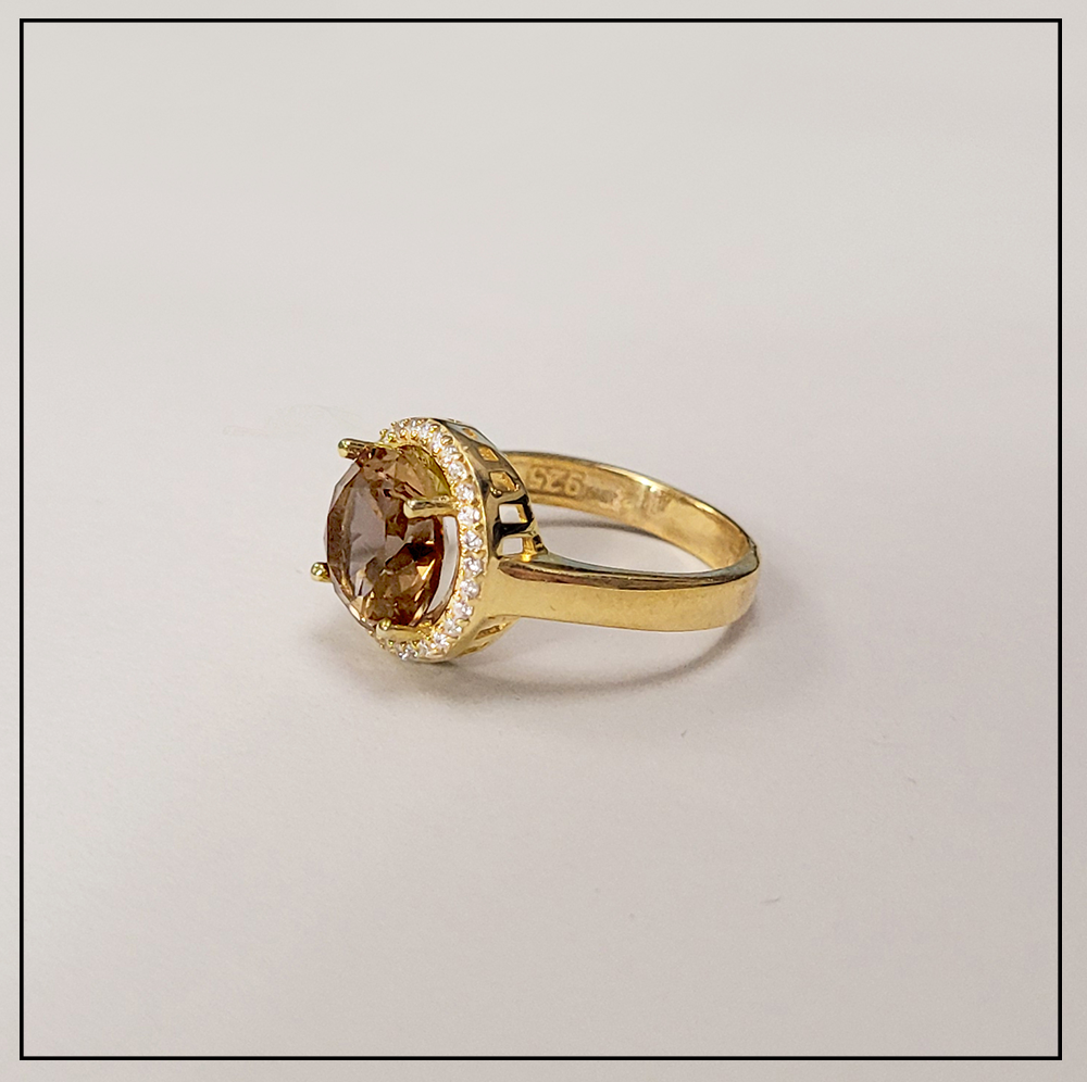 pierscionek z sultanitem i cyrkoniami gold 12mm pierscionek z sultanitem i cyrkoniami gold 12mm