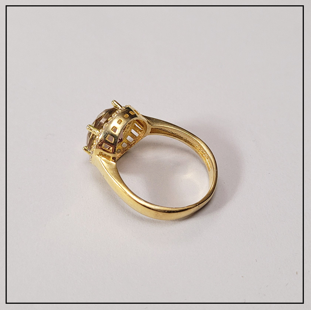 pierscionek z sultanitem i cyrkoniami gold 12mm pierscionek z sultanitem i cyrkoniami gold 12mm