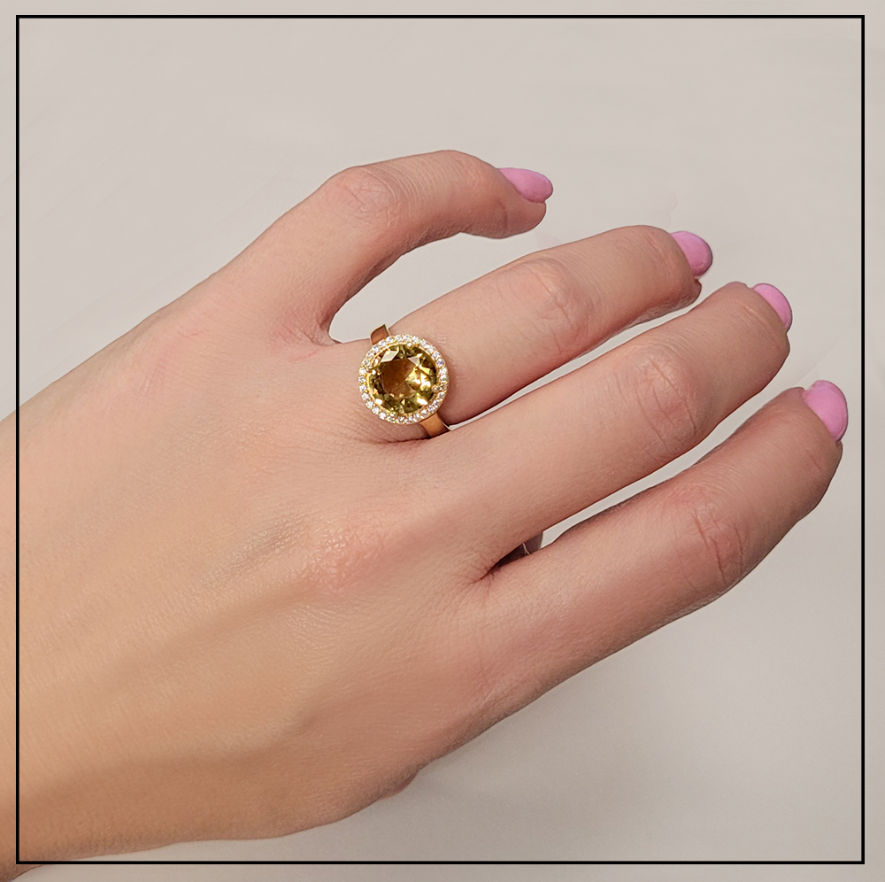 pierscionek z sultanitem i cyrkoniami gold 12mm pierscionek z sultanitem i cyrkoniami gold 12mm