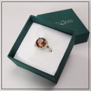 pierscionek z sultanitem i cyrkoniami silver 12mm