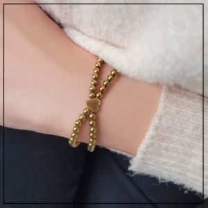 bransoletka serduszko hematyt gold