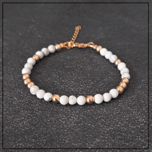 bransoletka bialo zlota kamienie rose