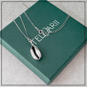 naszyjnik srebrna muszelka kauri