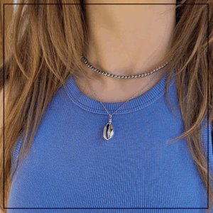 naszyjnik srebrna muszelka kauri