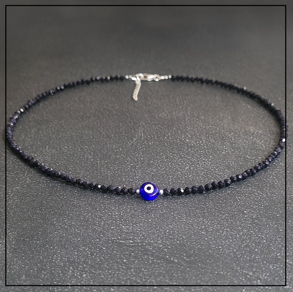 Naszyjnik evil eye noc kairu granatowa Naszyjnik evil eye noc kairu granatowa