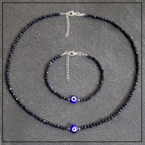 Naszyjnik evil eye noc kairu granatowa