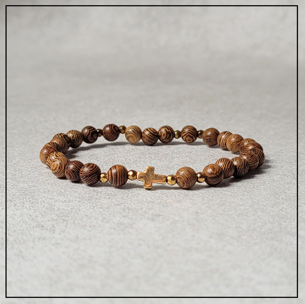 bransoletka rozaniec drewno zlota mala bransoletka rozaniec drewno zlota mala