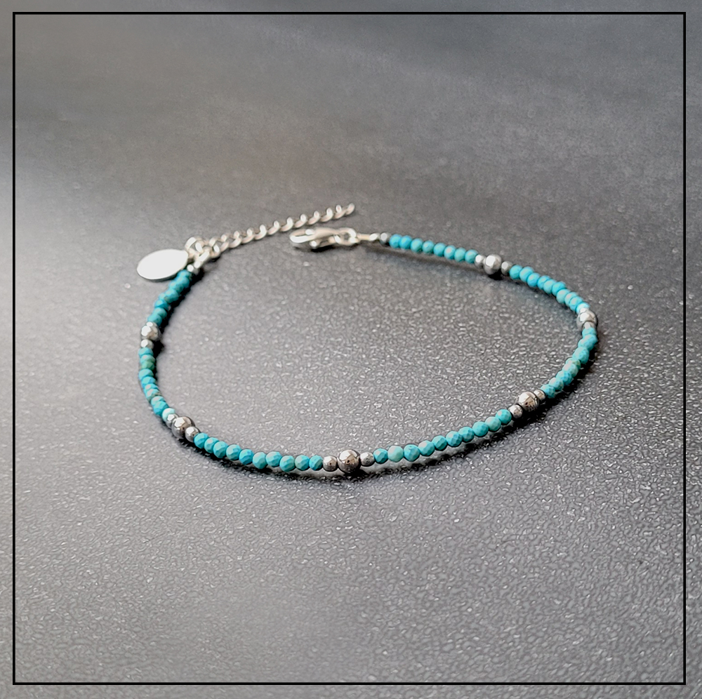 bransoletka na noge magnezyt srebro bransoletka na noge magnezyt srebro