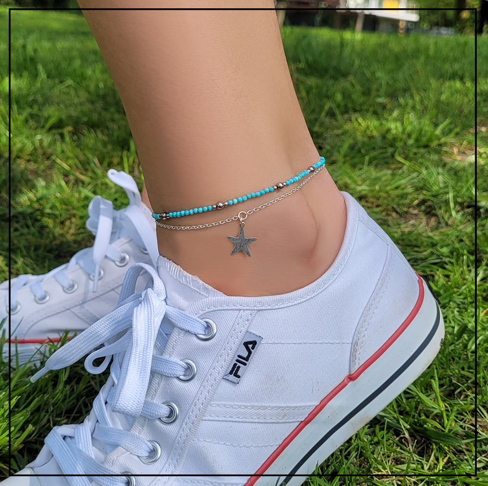 bransoletka na noge magnezyt srebro bransoletka na noge magnezyt srebro