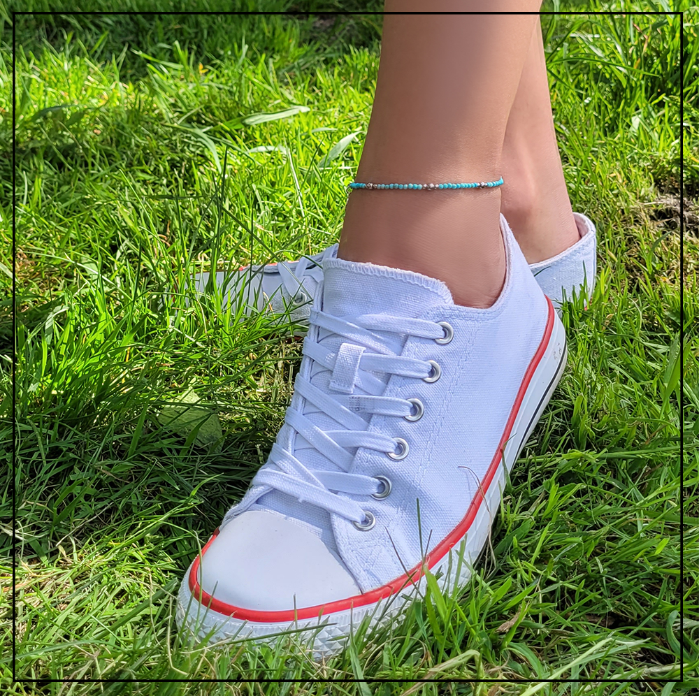 bransoletka na noge magnezyt srebro bransoletka na noge magnezyt srebro