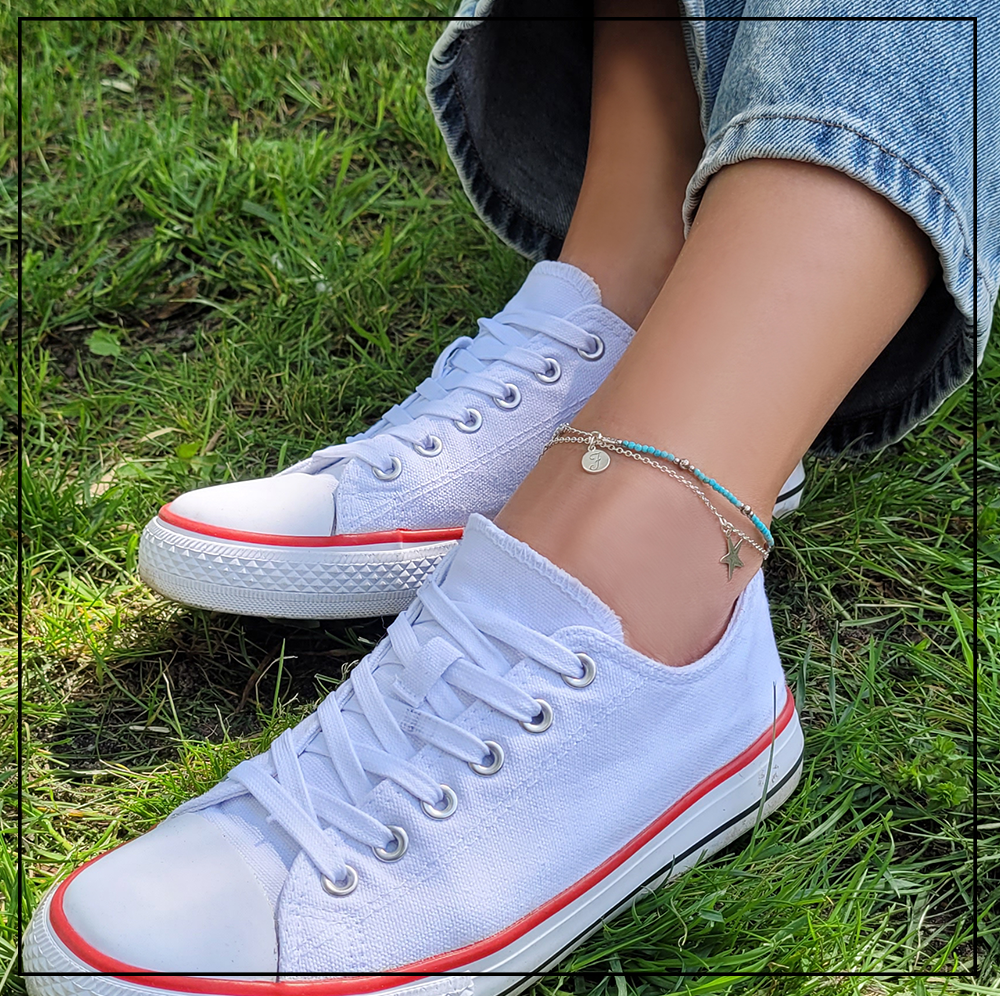 bransoletka na noge magnezyt srebro bransoletka na noge magnezyt srebro