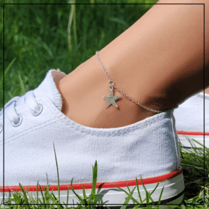 bransoletka na noge rozgwiazda srebro