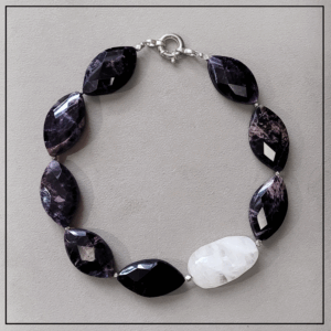 naszyjnik lepidolit kwarc srebro925