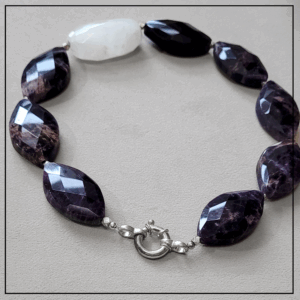 naszyjnik lepidolit kwarc srebro925