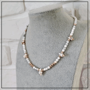 naszyjnik z muszelkami kamienie naturalne