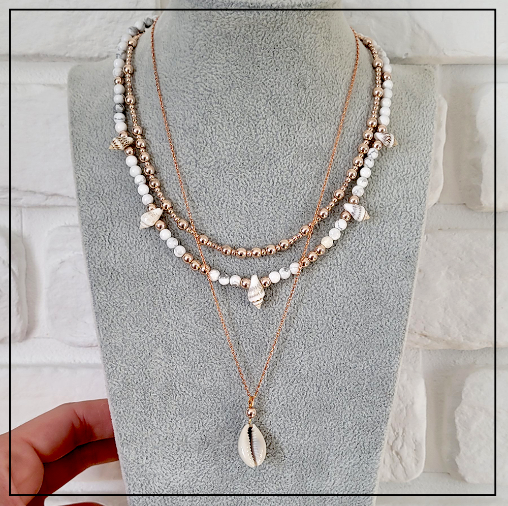 naszyjnik z muszelkami kamienie naturalne naszyjnik z muszelkami kamienie naturalne