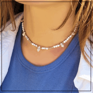 naszyjnik z muszelkami kamienie naturalne