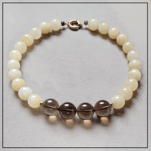 Komplet z jadeitu i kwarcu srebro 925 gold