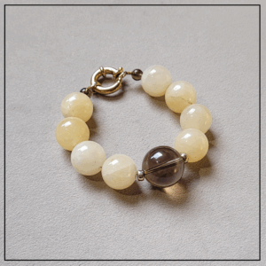 Komplet z jadeitu i kwarcu srebro 925 gold