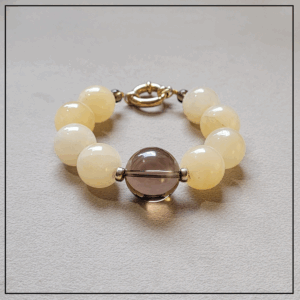 Komplet z jadeitu i kwarcu srebro 925 gold