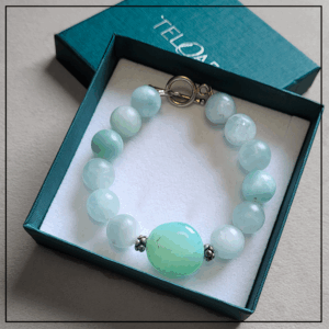bransoletka jadeit mietowy srebro925