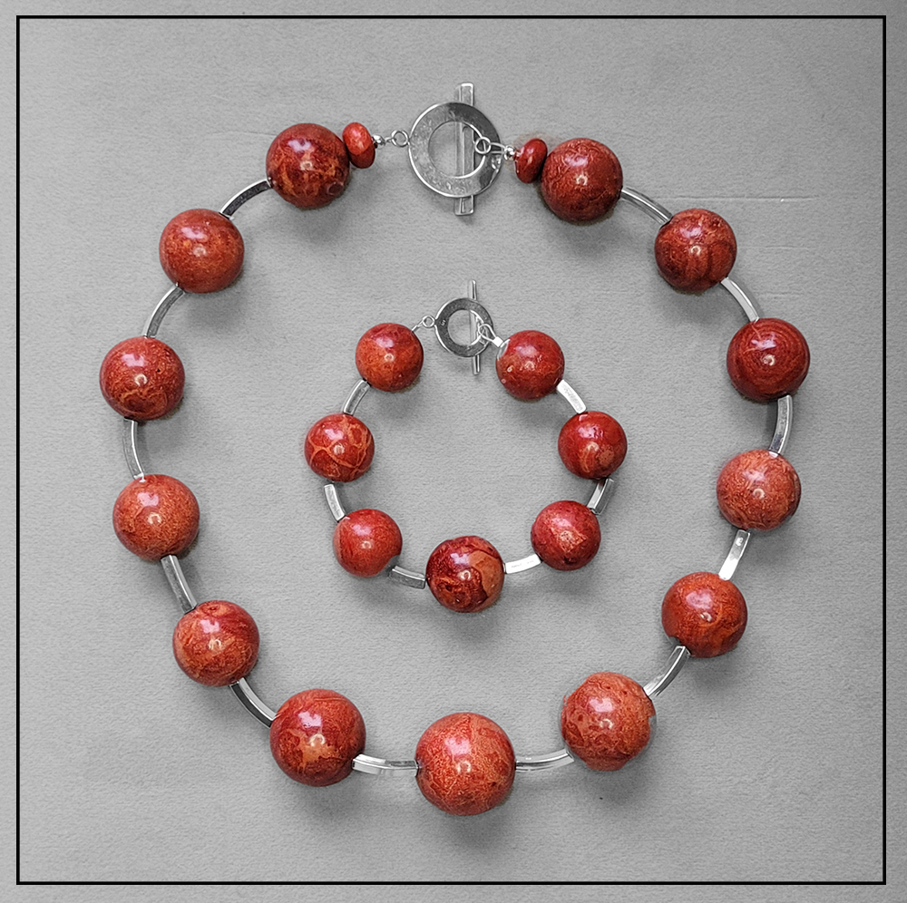 komplet z koralowca komplet z koralowca